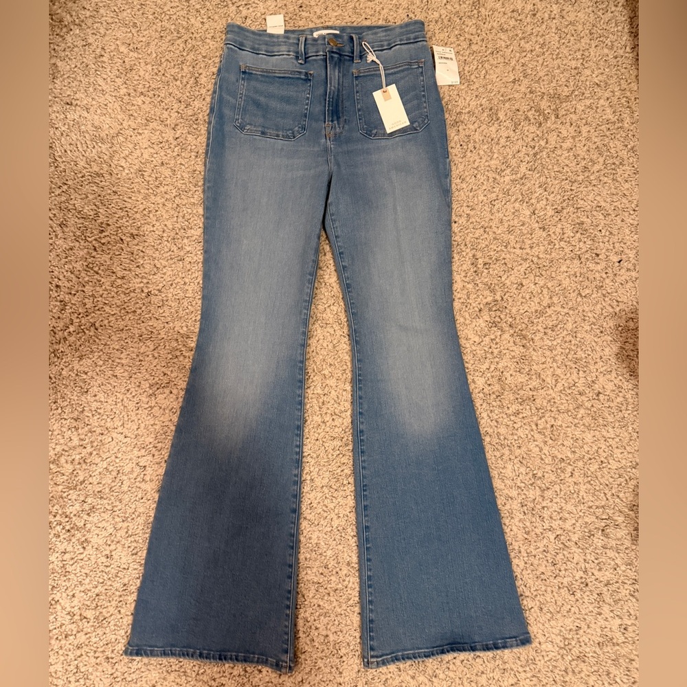 Good American Light Blue Flare Jeans